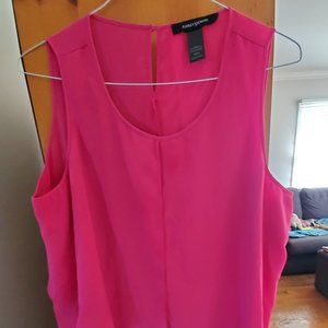 Ashley Stewart Pink Asymmetric Sleveless Top
